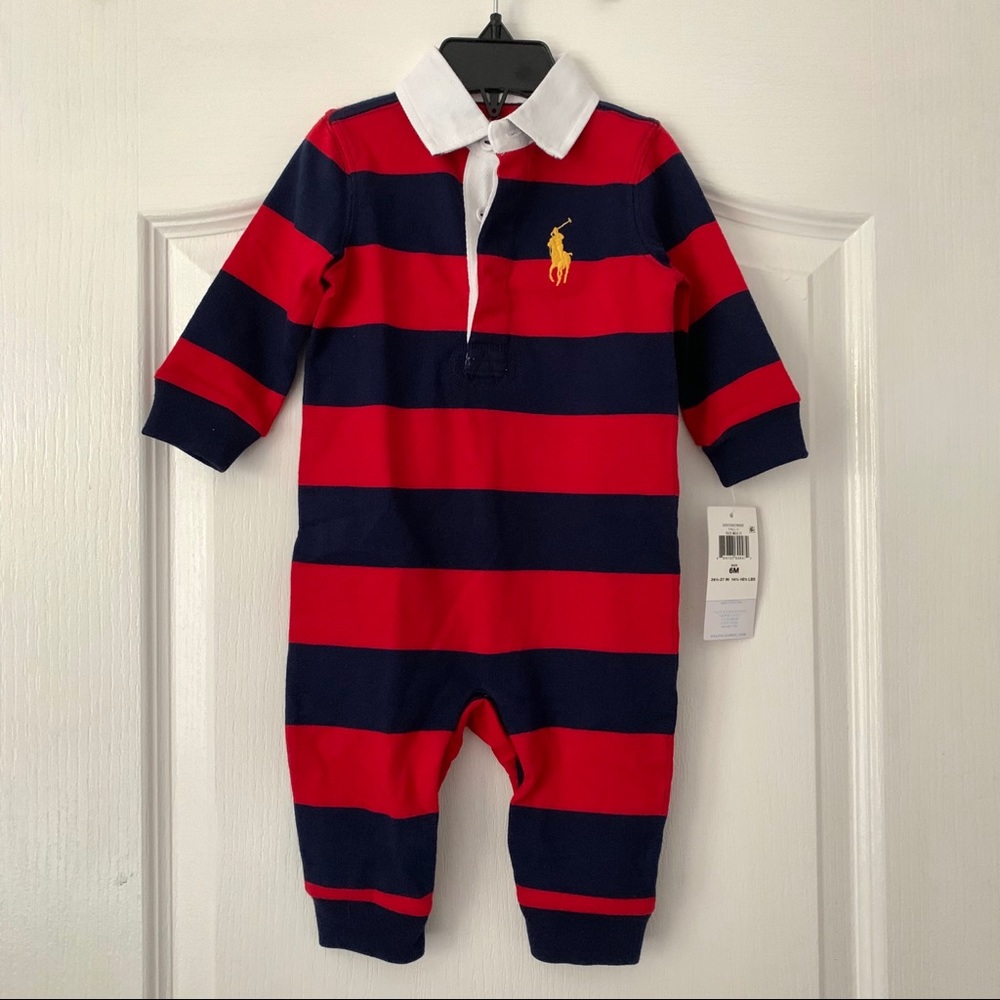 Polo by Ralph Lauren • Navy/Red Romper • Baby Boy